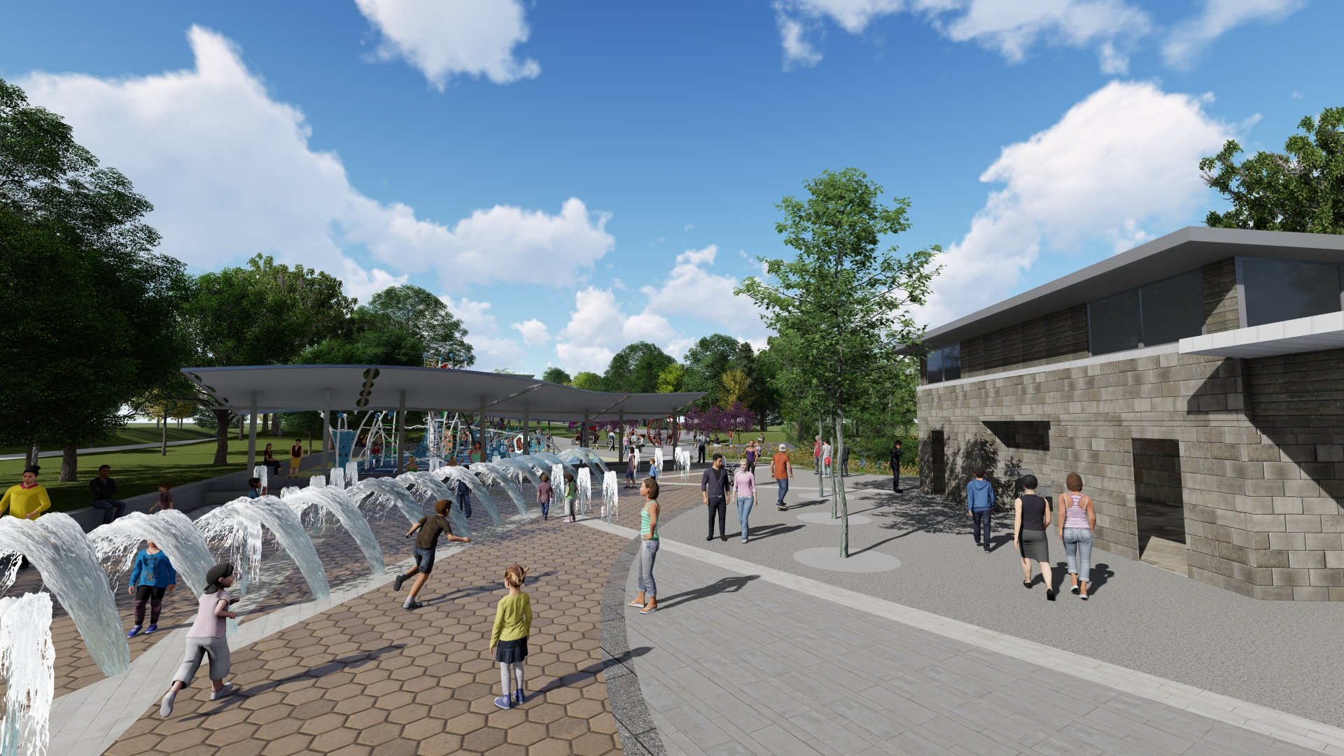 Splash Plaza Rendering Enota Park